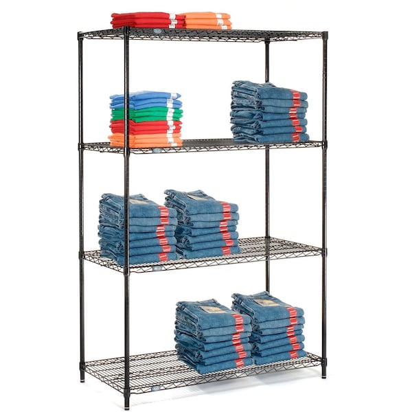Nexel Black Epoxy, 5 Tier, Wire Shelving Starter Unit, 36W x 14D x 74H 14367B5 - main